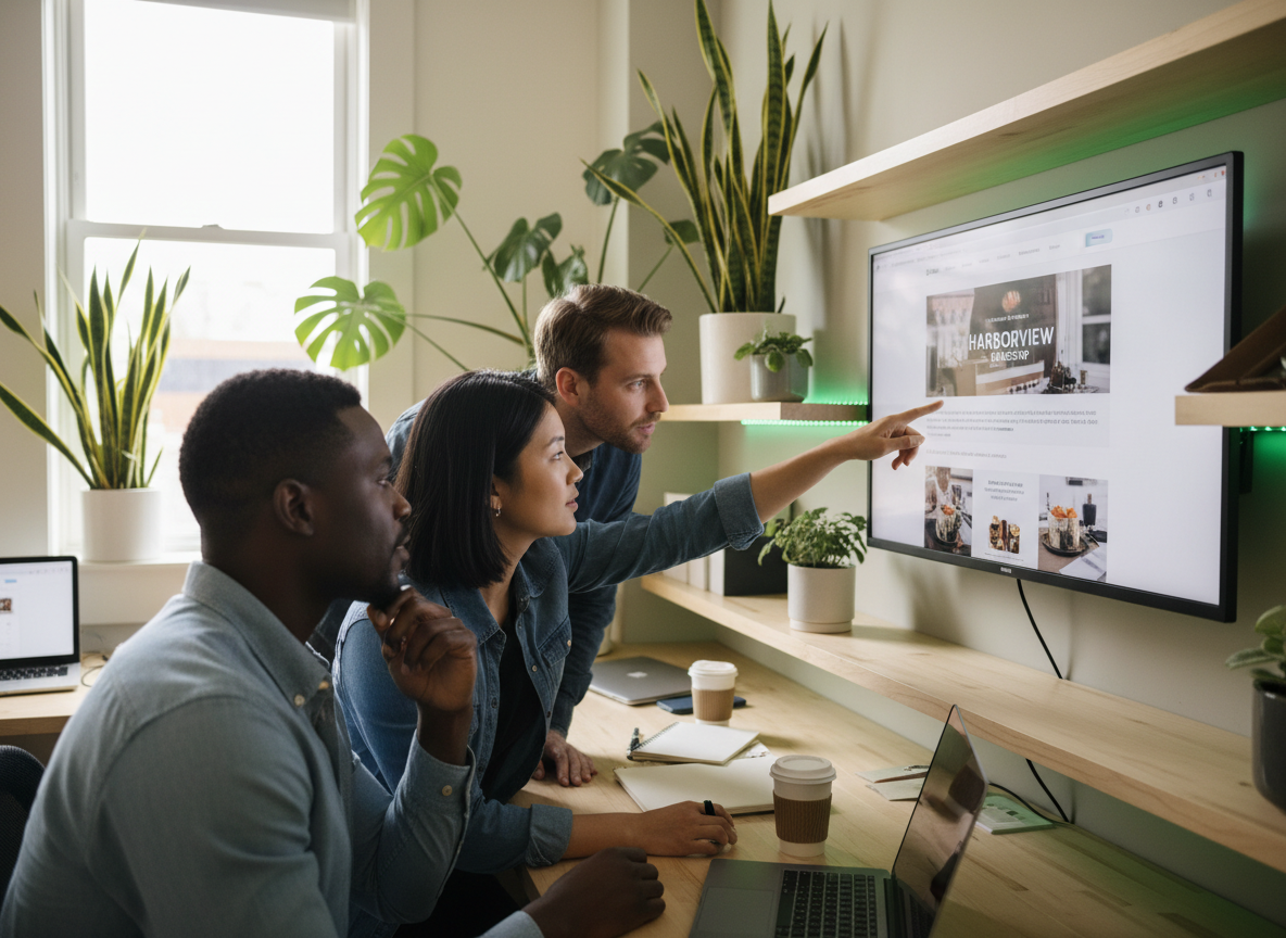 Northshore Digital Media team helping a local business improve its online presence