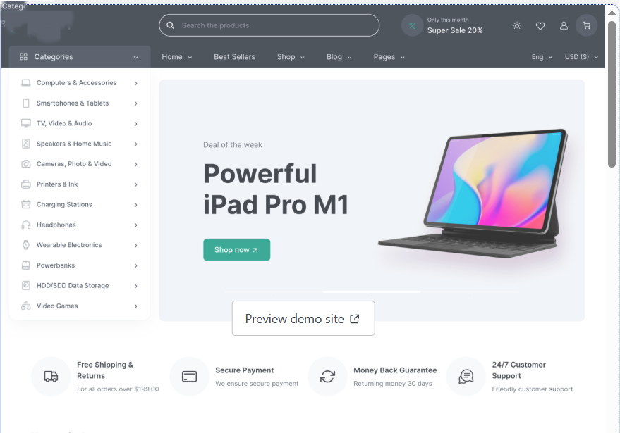 E-commerce and retail website design preview